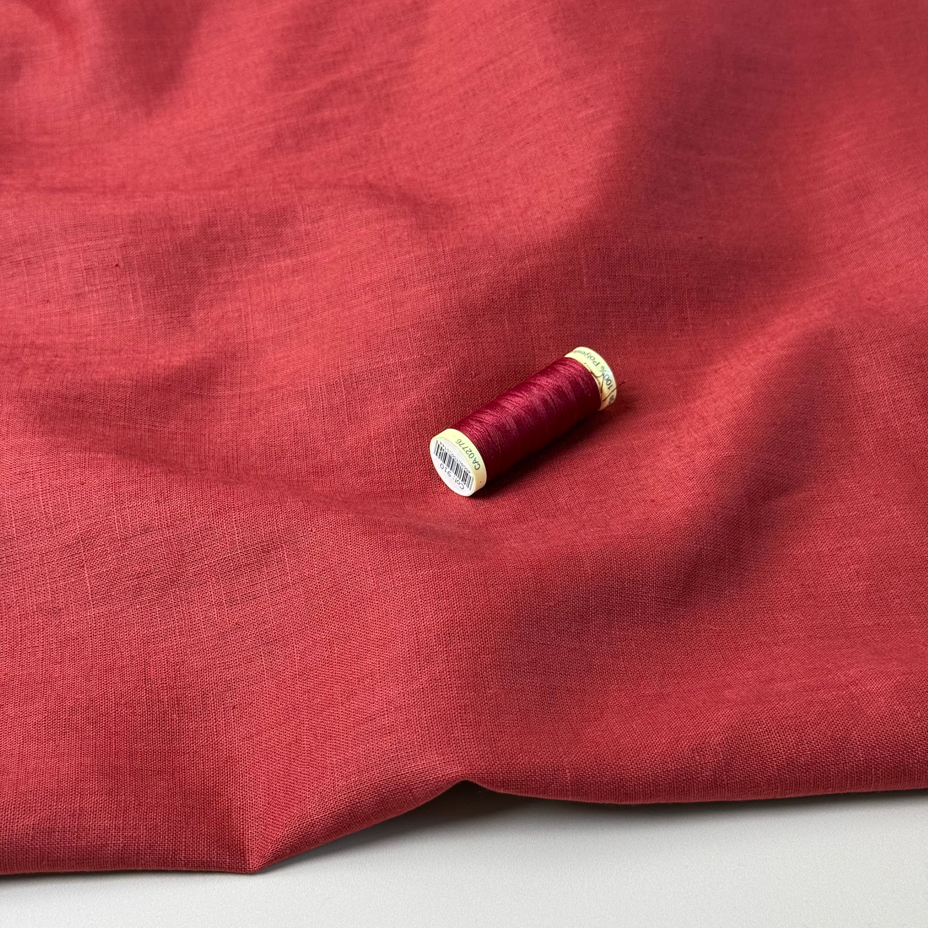 Breeze LIGHT Wine Red - Enzyme Washed Linen Fabric