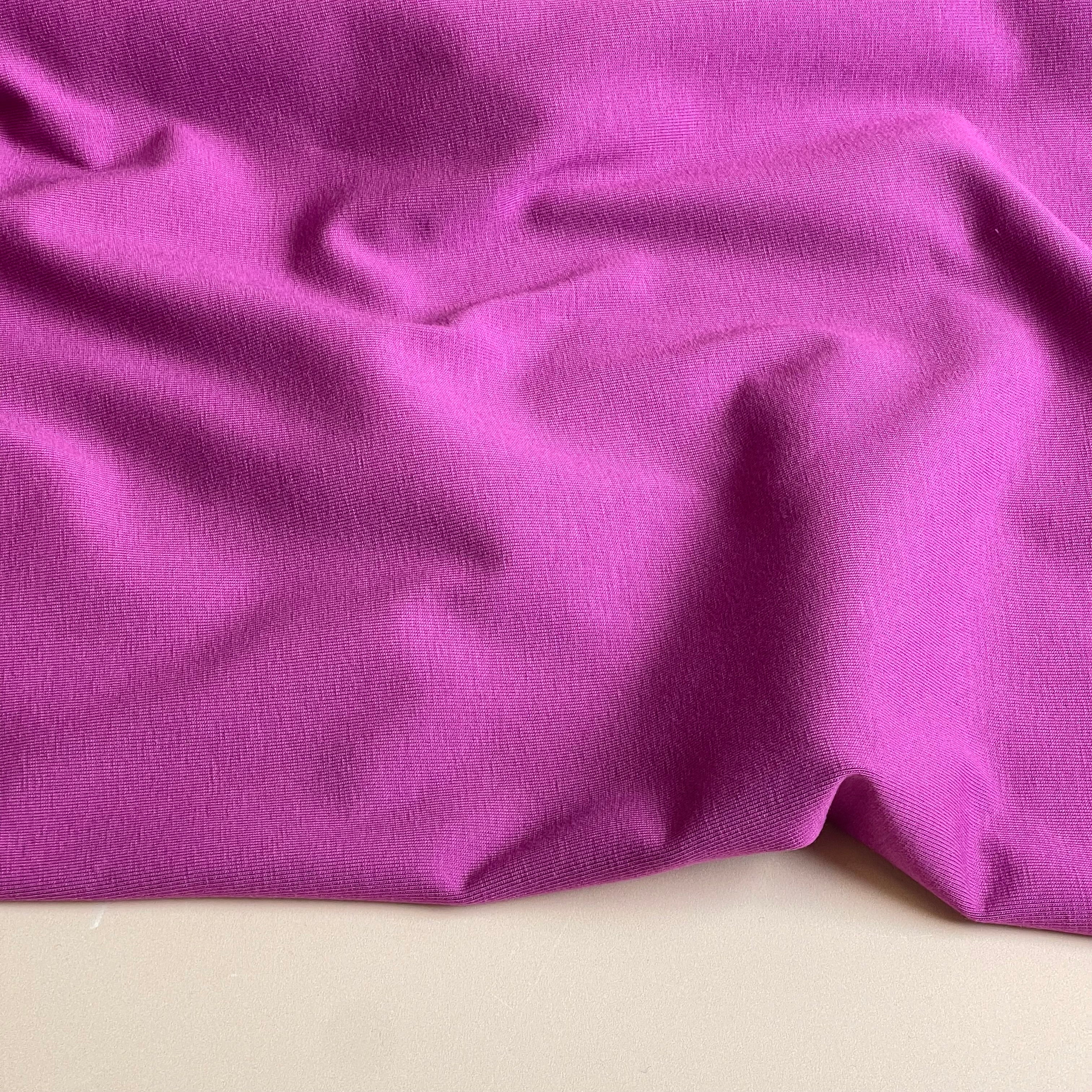 Essential Chic Magenta Plain Cotton Jersey Fabric