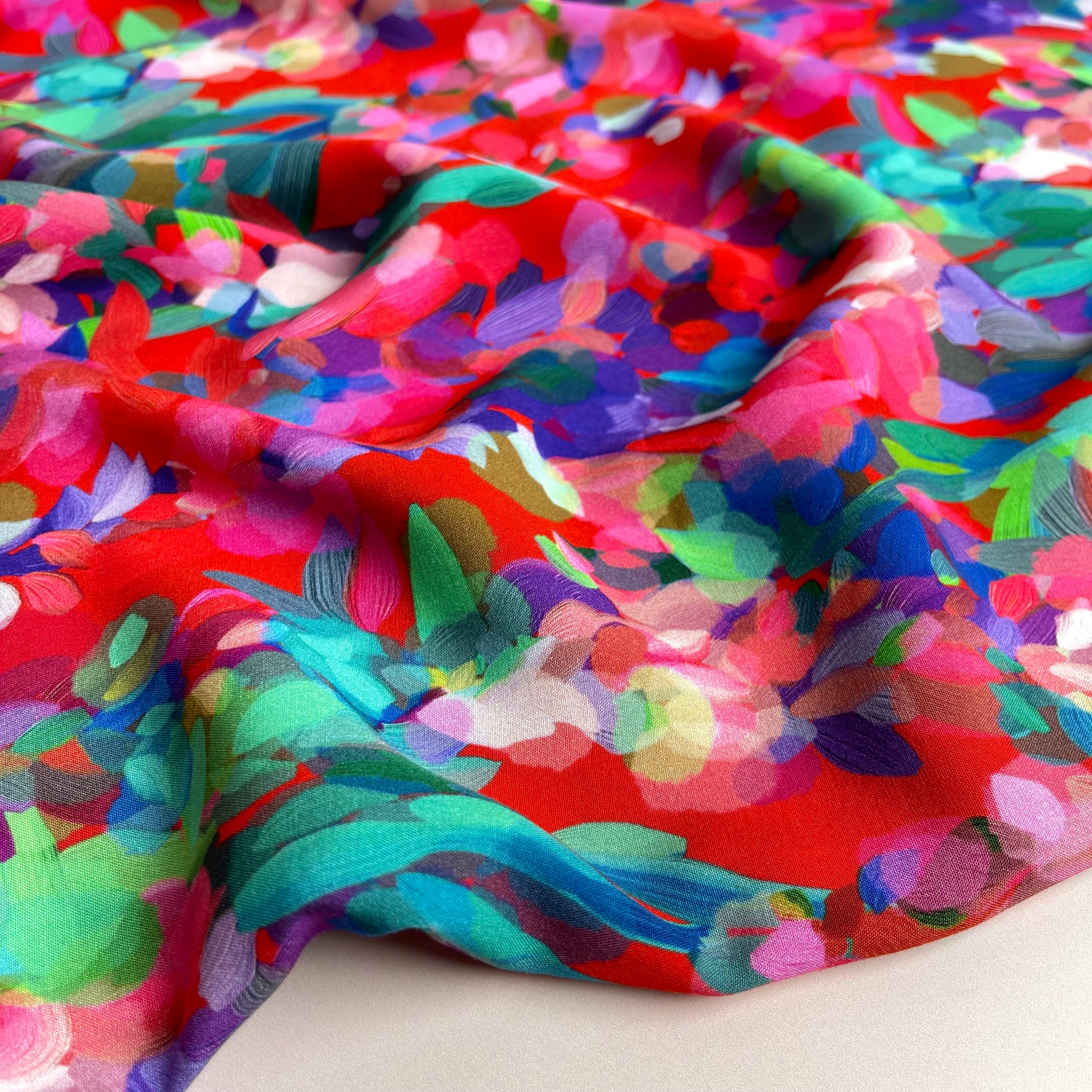 Summer Party - Lupine Petals Red ECOVERO™ Viscose