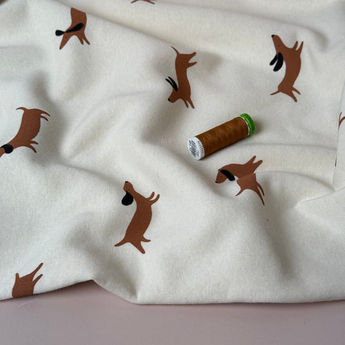 Sausage Dogs Soft Cotton Jogging Sweat-shirting Fabric