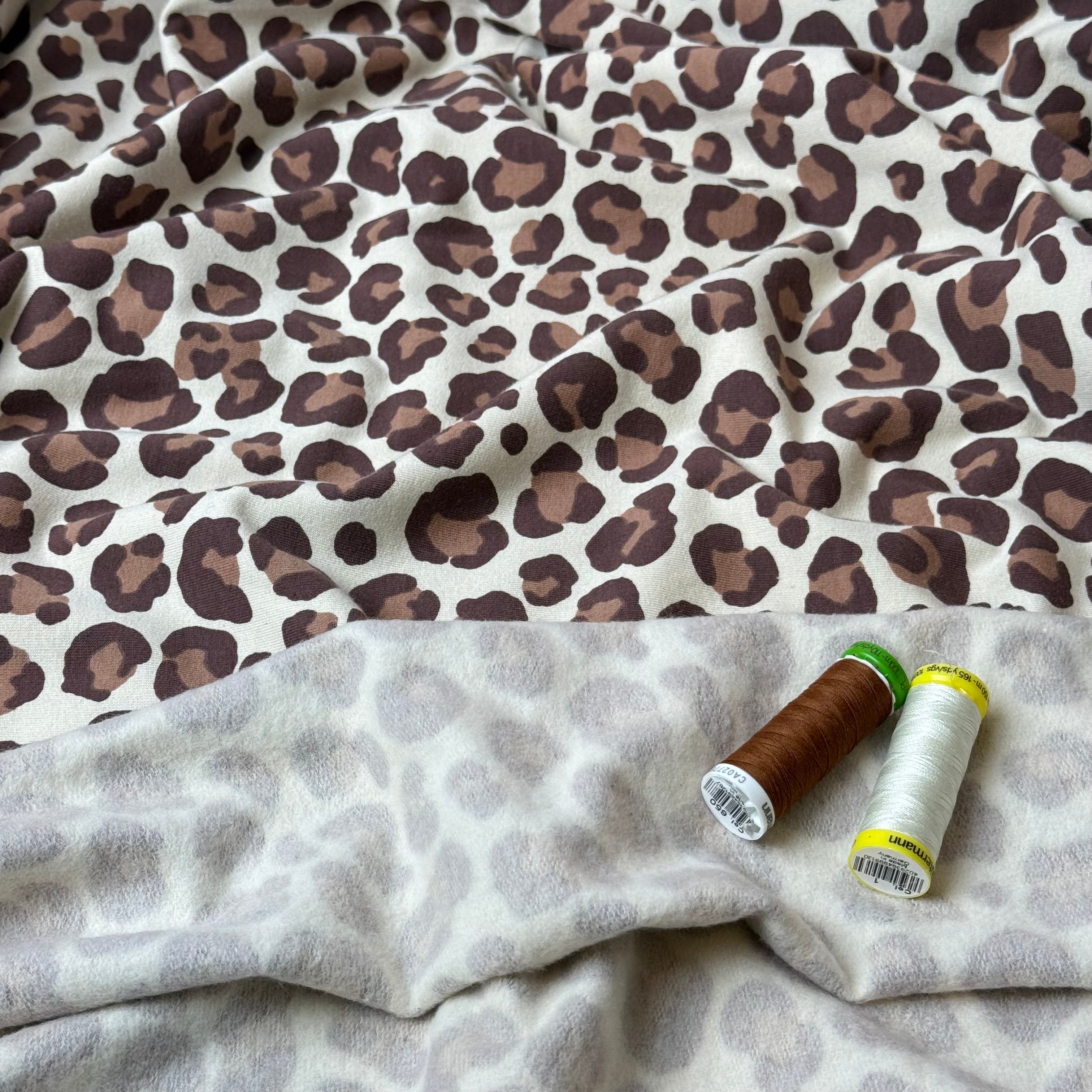 Leopard Natural Soft Cotton Sweat-shirting Fabric