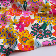 Leopard Blooms Lyocell Sateen Fabric