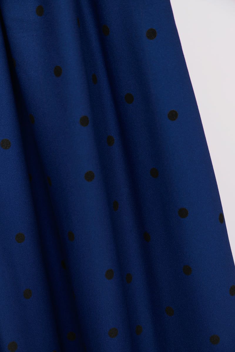 REMNANT 0.76 Metre - Mind The MAKER - Jolly Dots Cobalt ECOVERO™ Viscose Leia Crepe Fabric