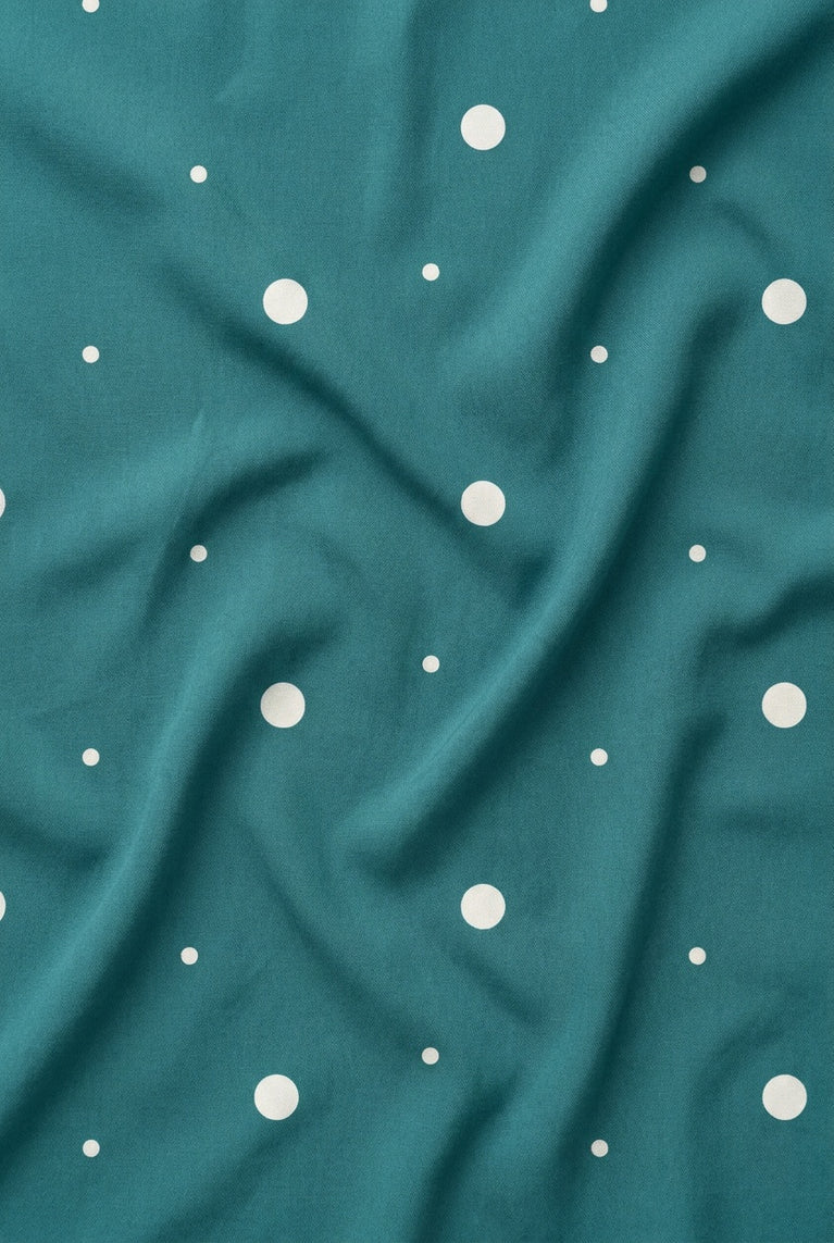 Mind The MAKER - Dainty Dot Teal Viscose Twill with LENZING™ ECOVERO™ fibres