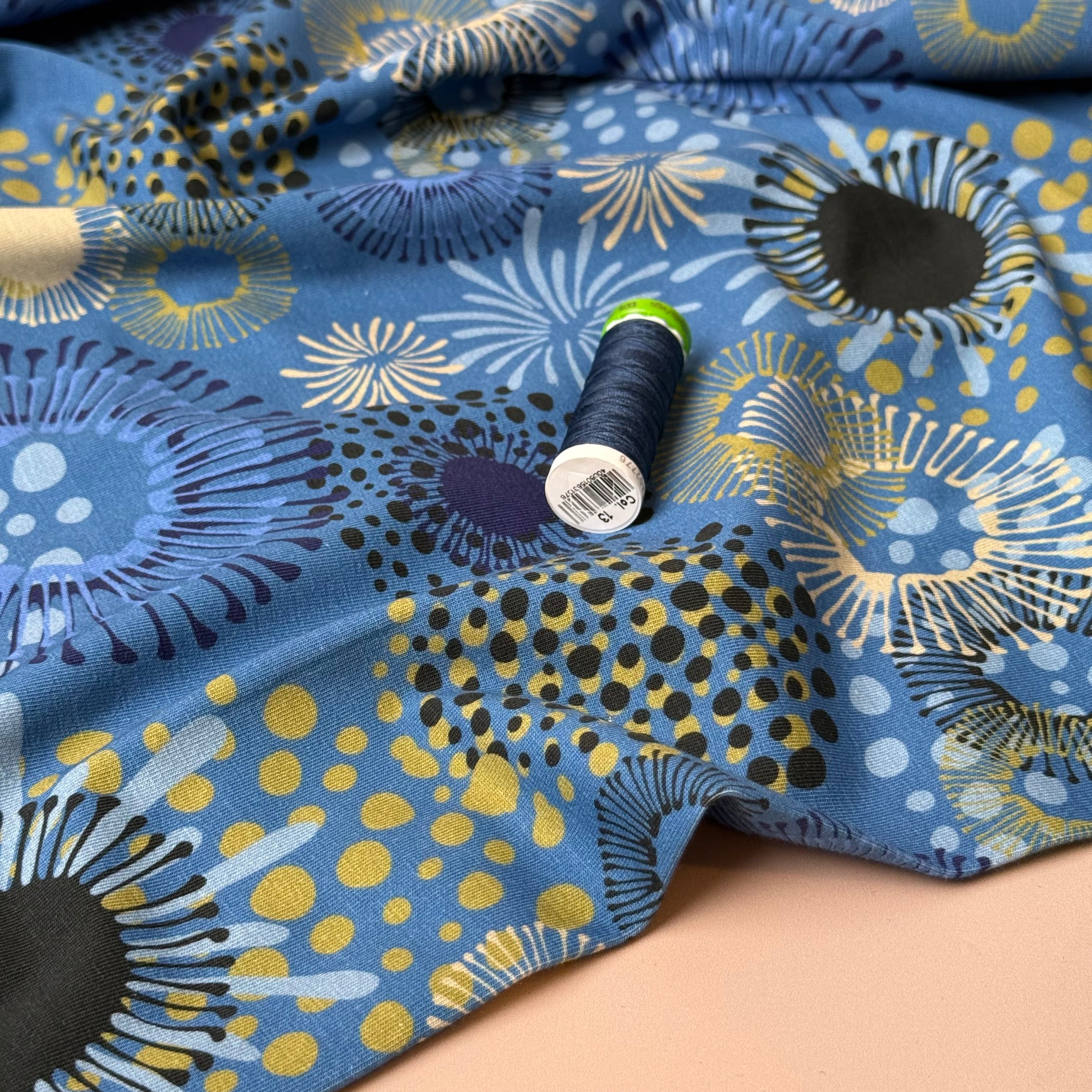 Danish Design - Fireworks Blue Cotton Jersey