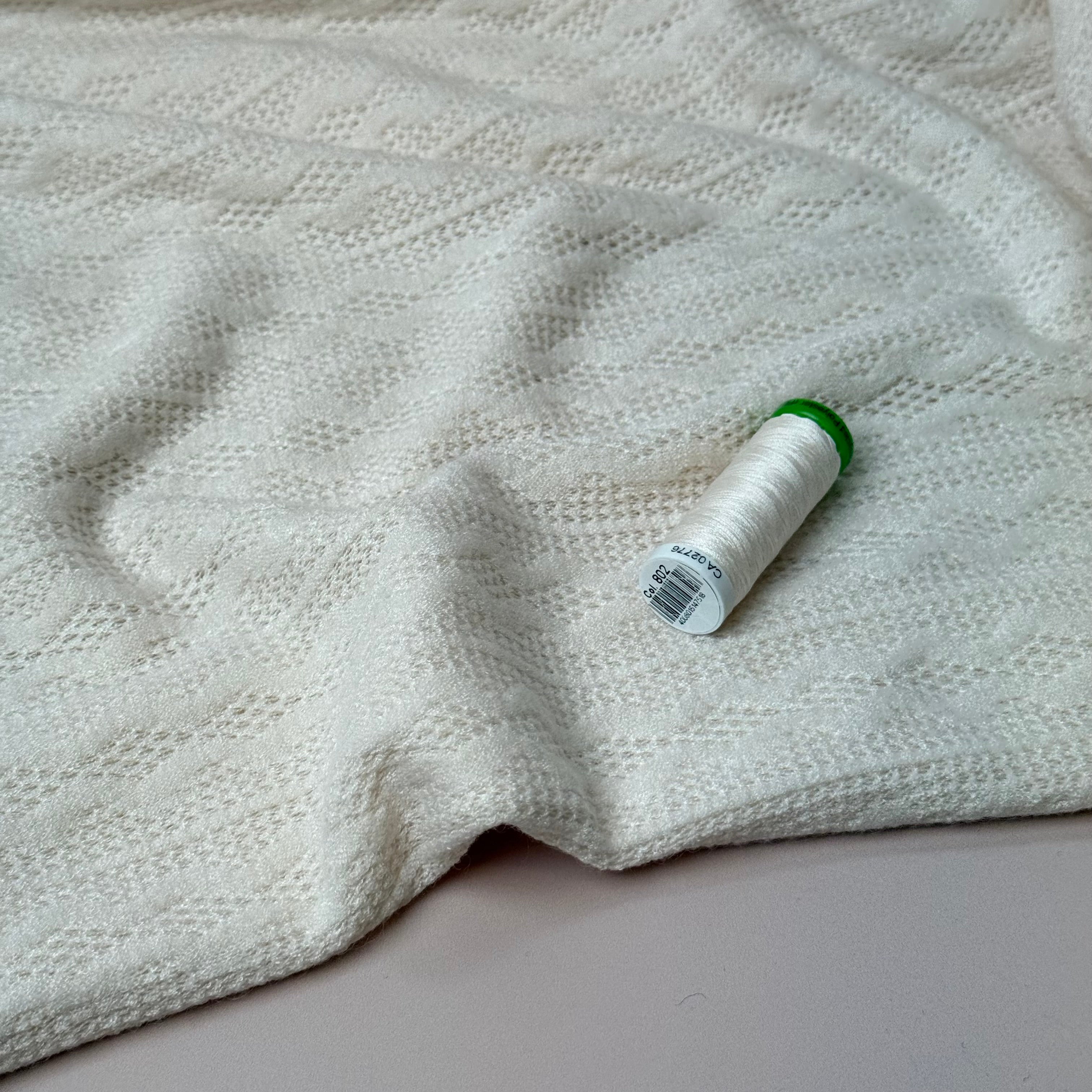Lace Viscose Blend Sweater Knit in Off-White