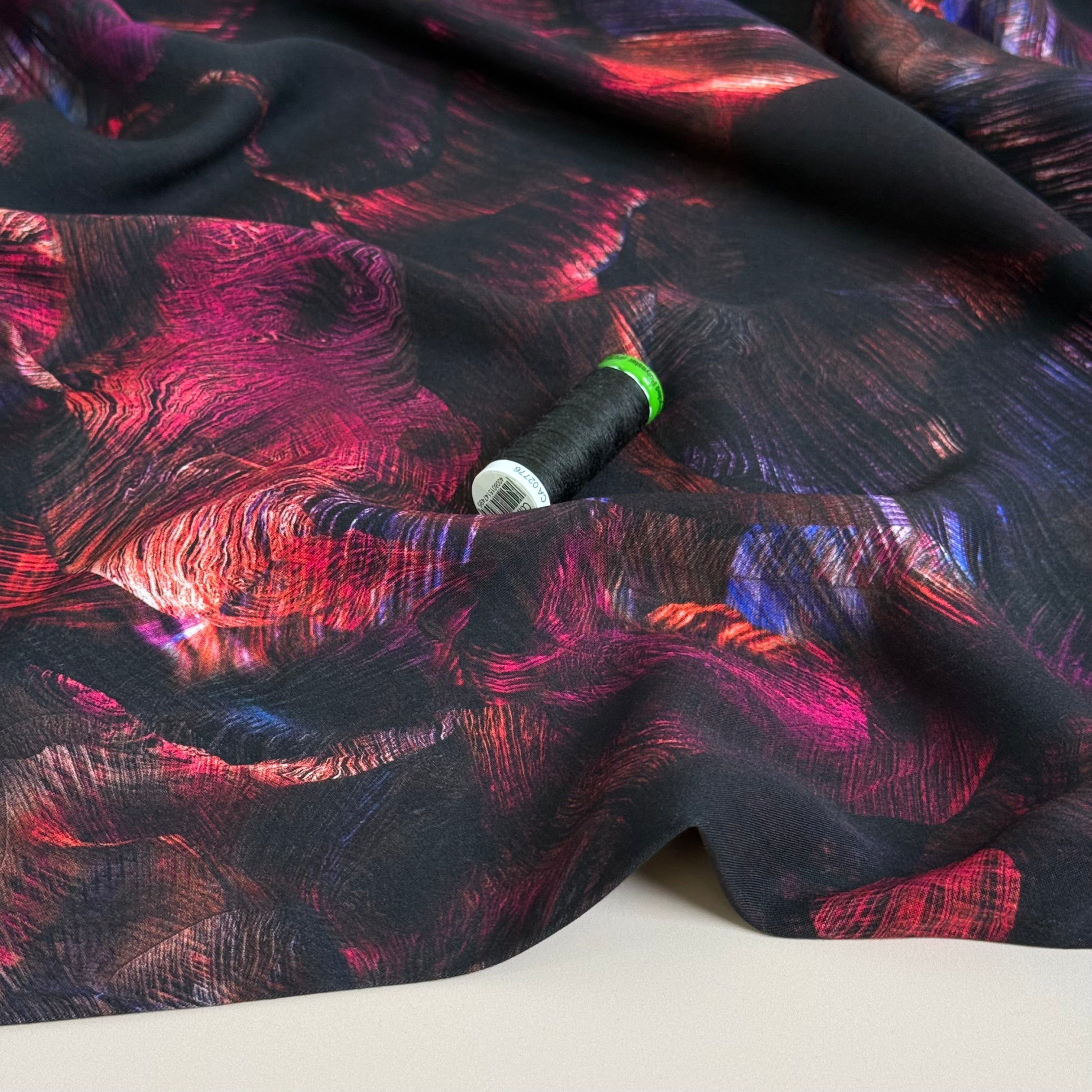 Midnight Swirls Viscose Twill with LENZING™ ECOVERO™ fibres