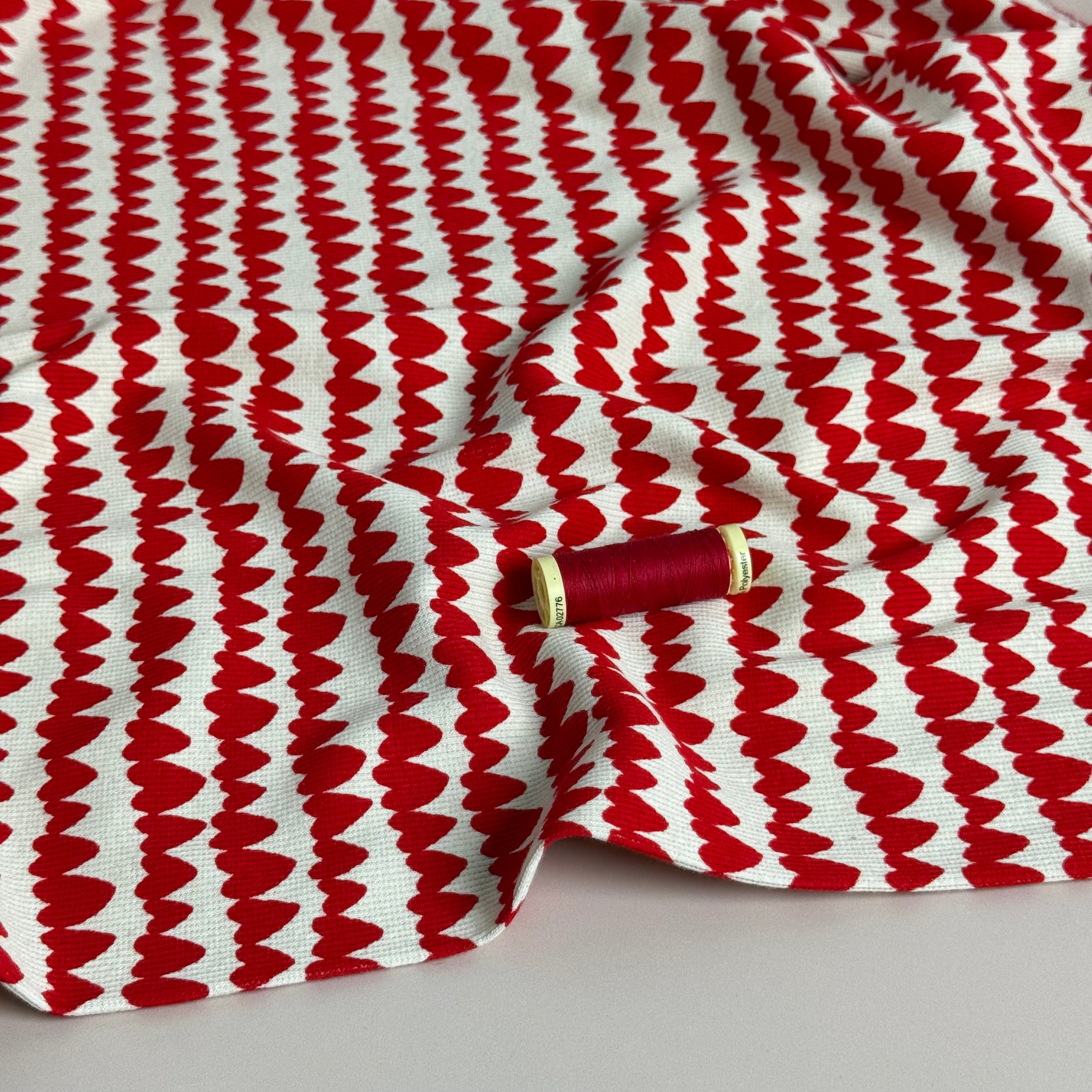 Heart Stripes Organic GOTS Cotton Ribbed Jersey