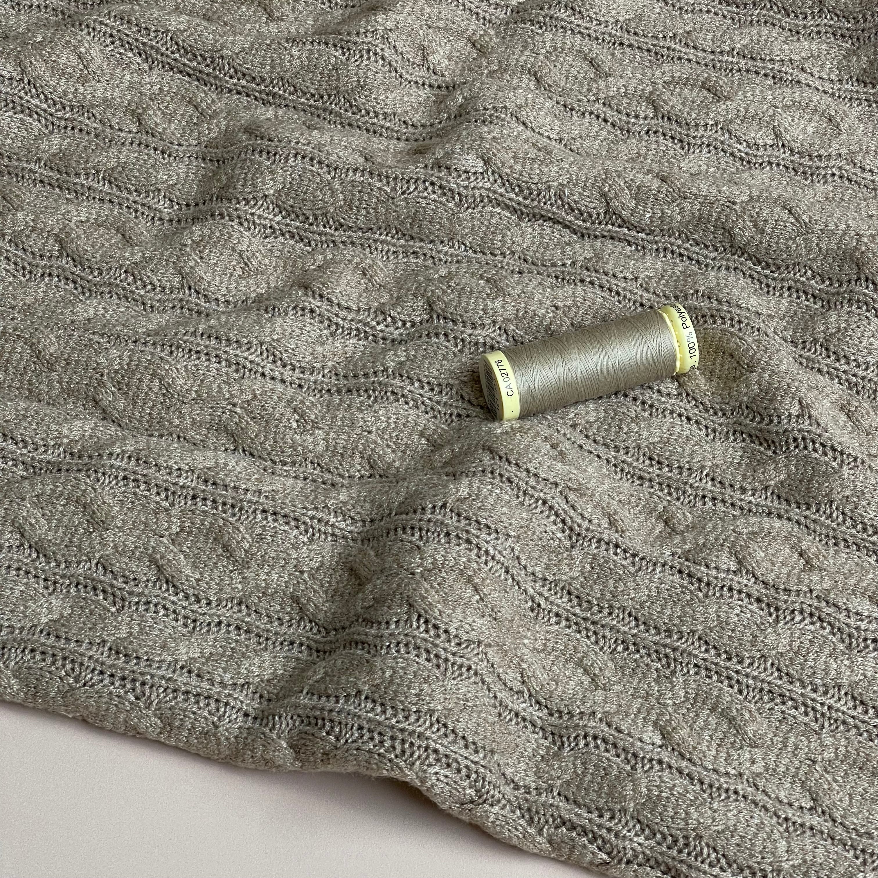 Nordic Cable Knit in Taupe Melange