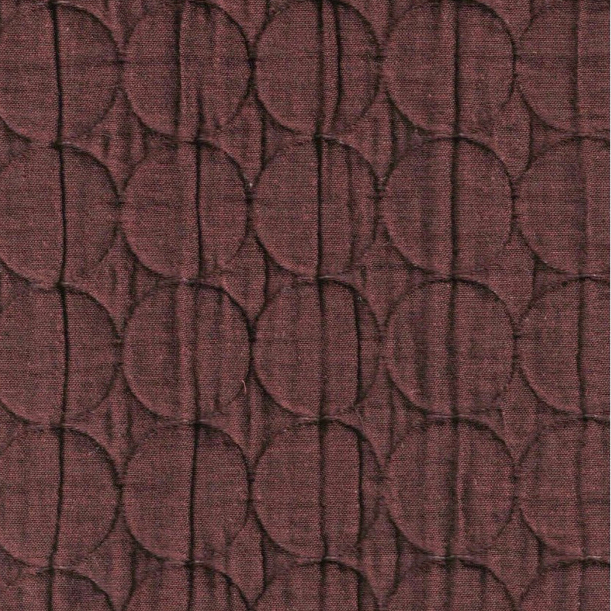 Cousette - Circles Quilted Jacquard Fabric in Chocolate