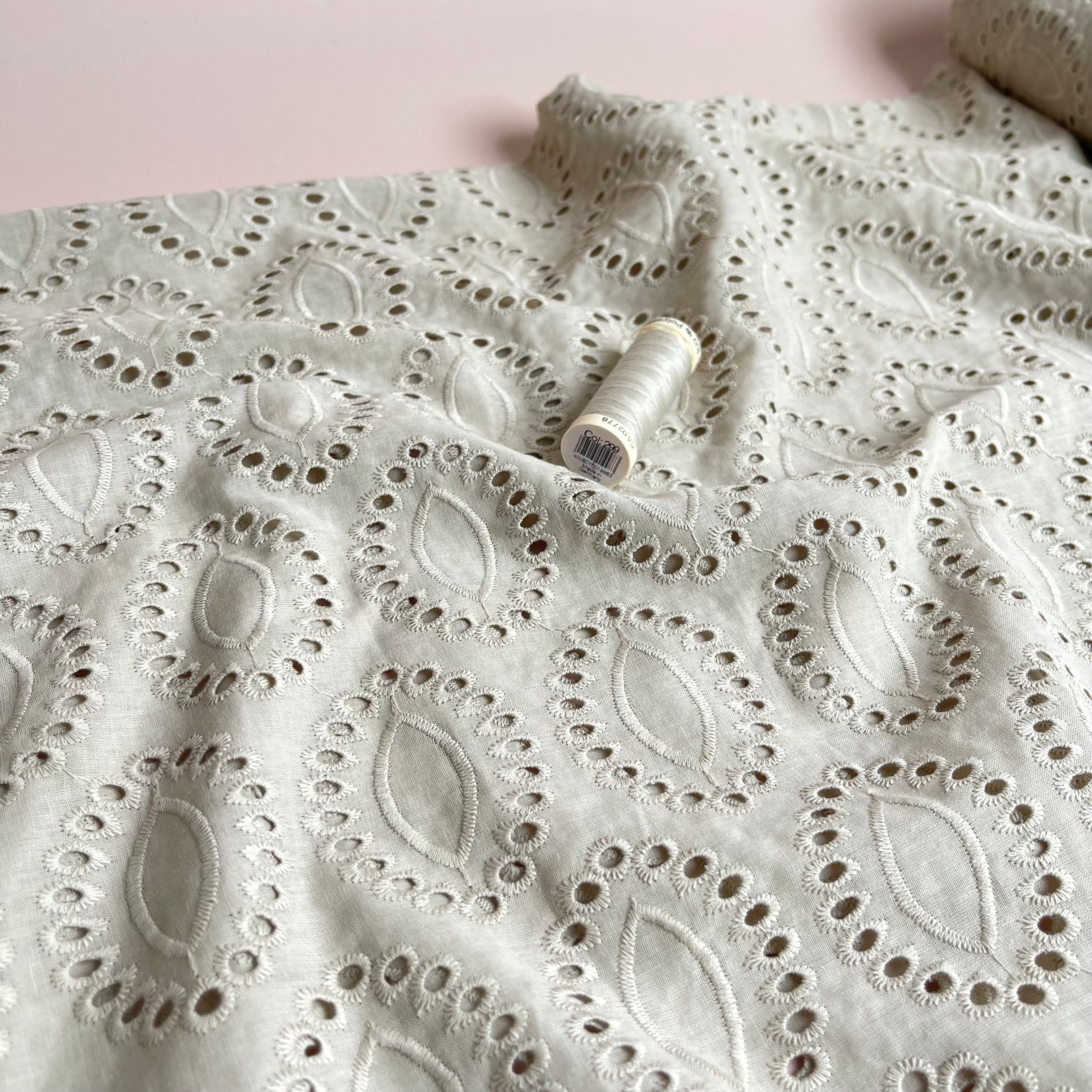 Sweet Sand Cotton Broderie Anglaise Fabric