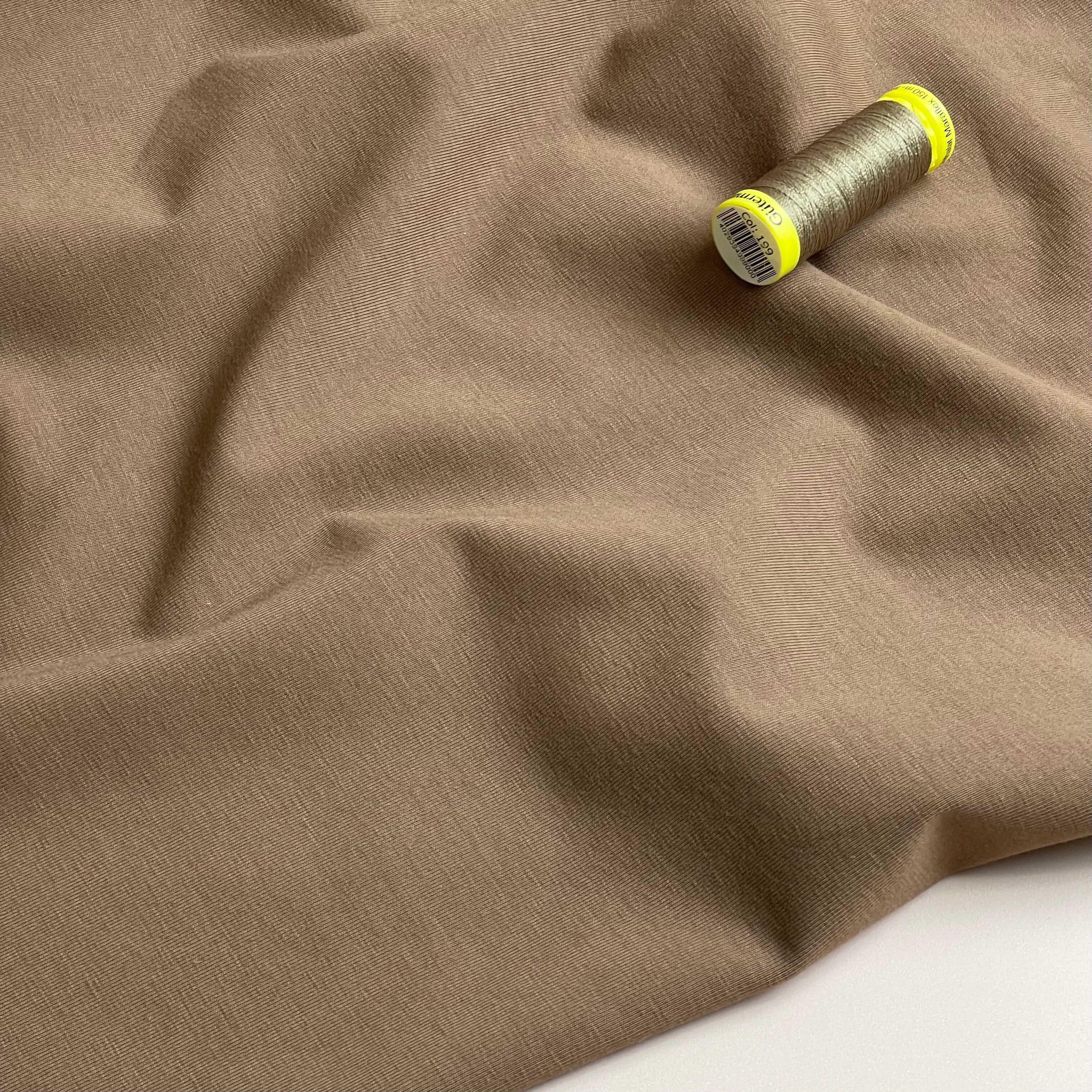 Essential Chic Tobacco Plain Cotton Jersey Fabric