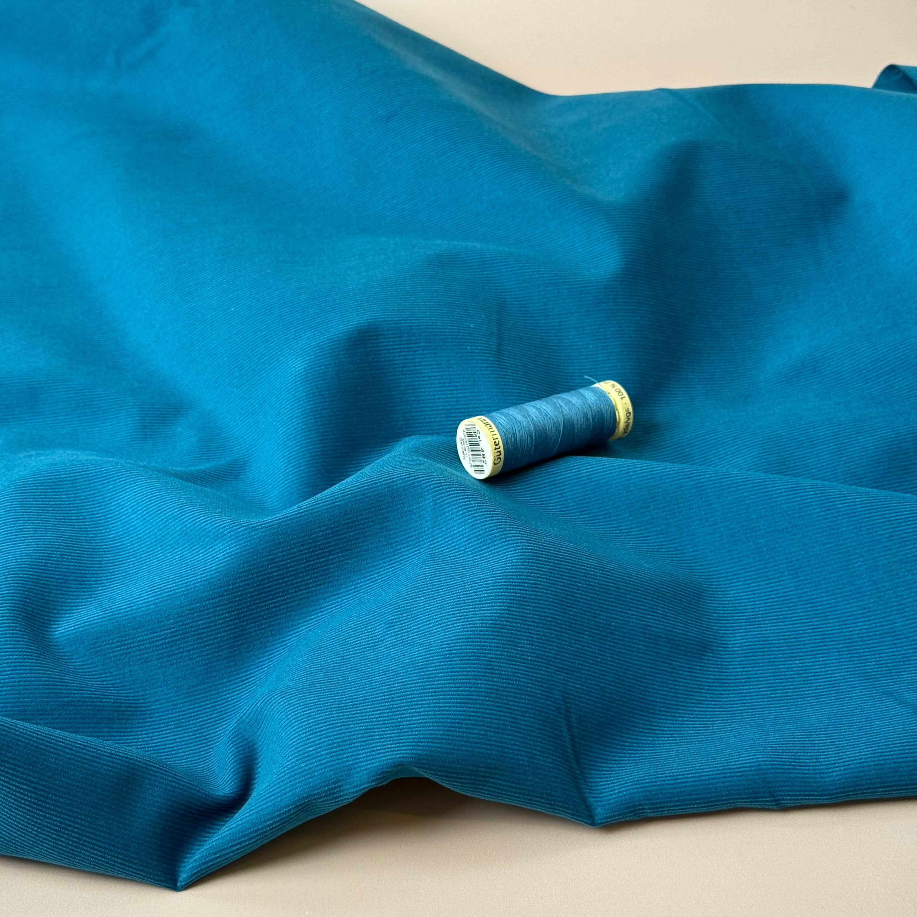 21 Wale Cotton Needlecord in Turquoise