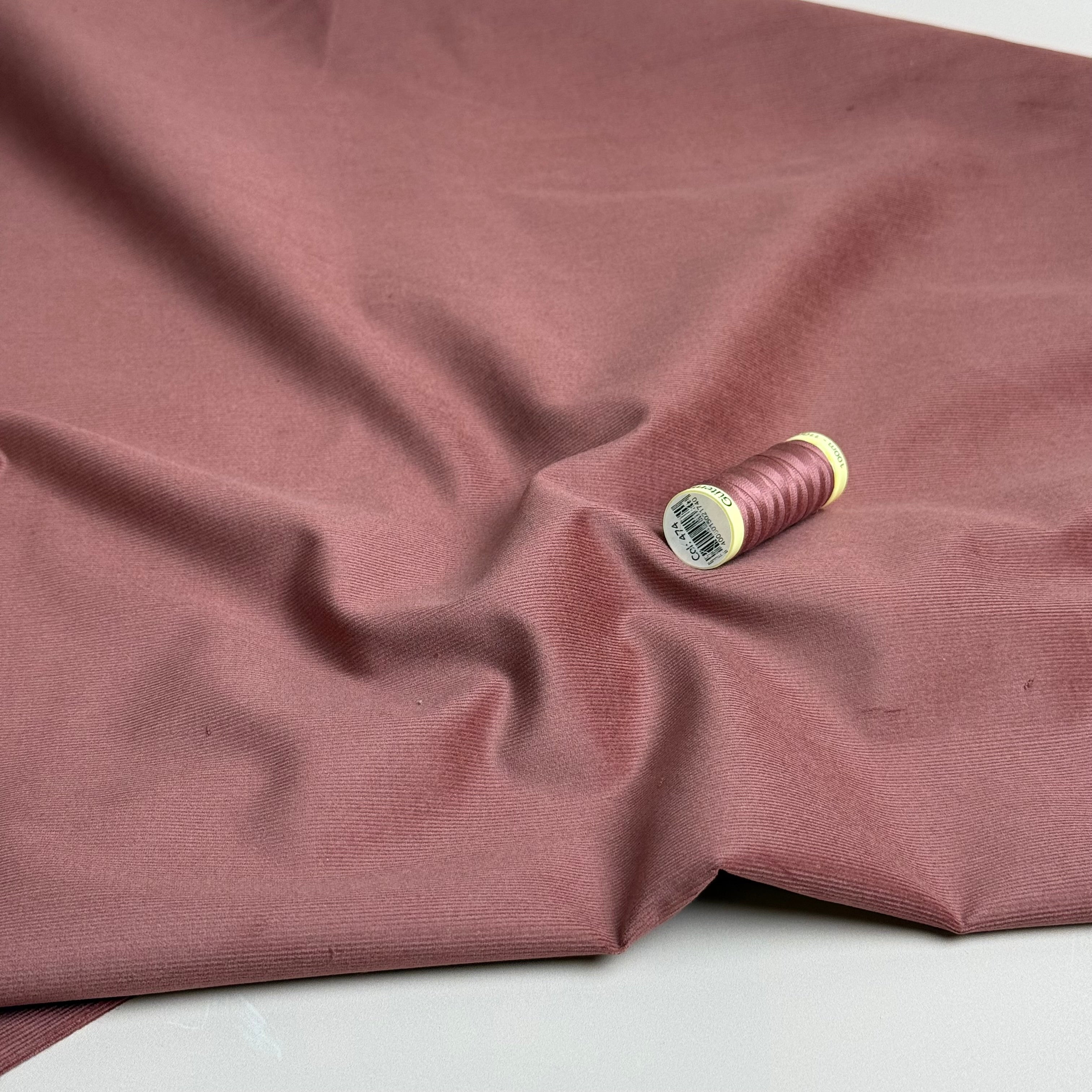 28 Wale Cotton Needlecord in Clay Pink with Stretch