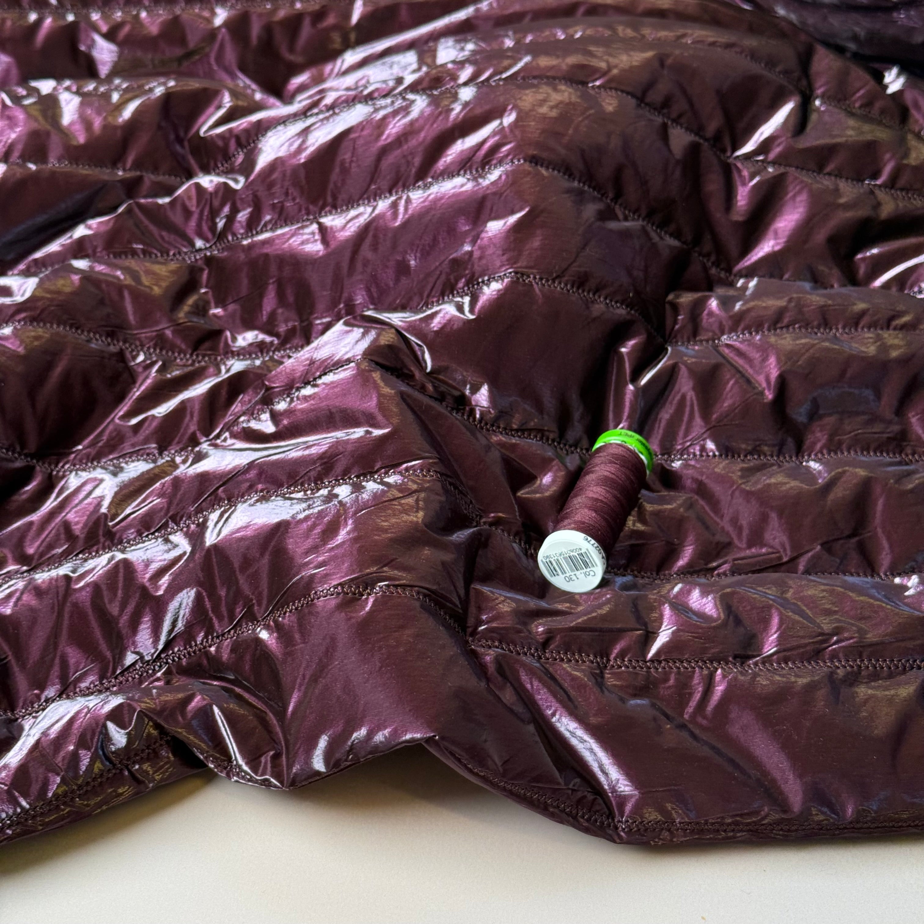 Deep Mulberry Quilted Puffer Fabric