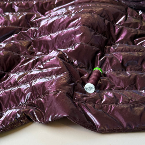Deep Mulberry Quilted Puffer Fabric