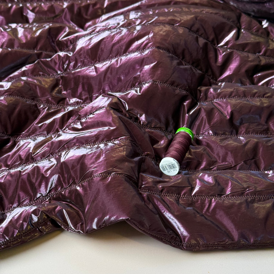Deep Mulberry Quilted Puffer Fabric