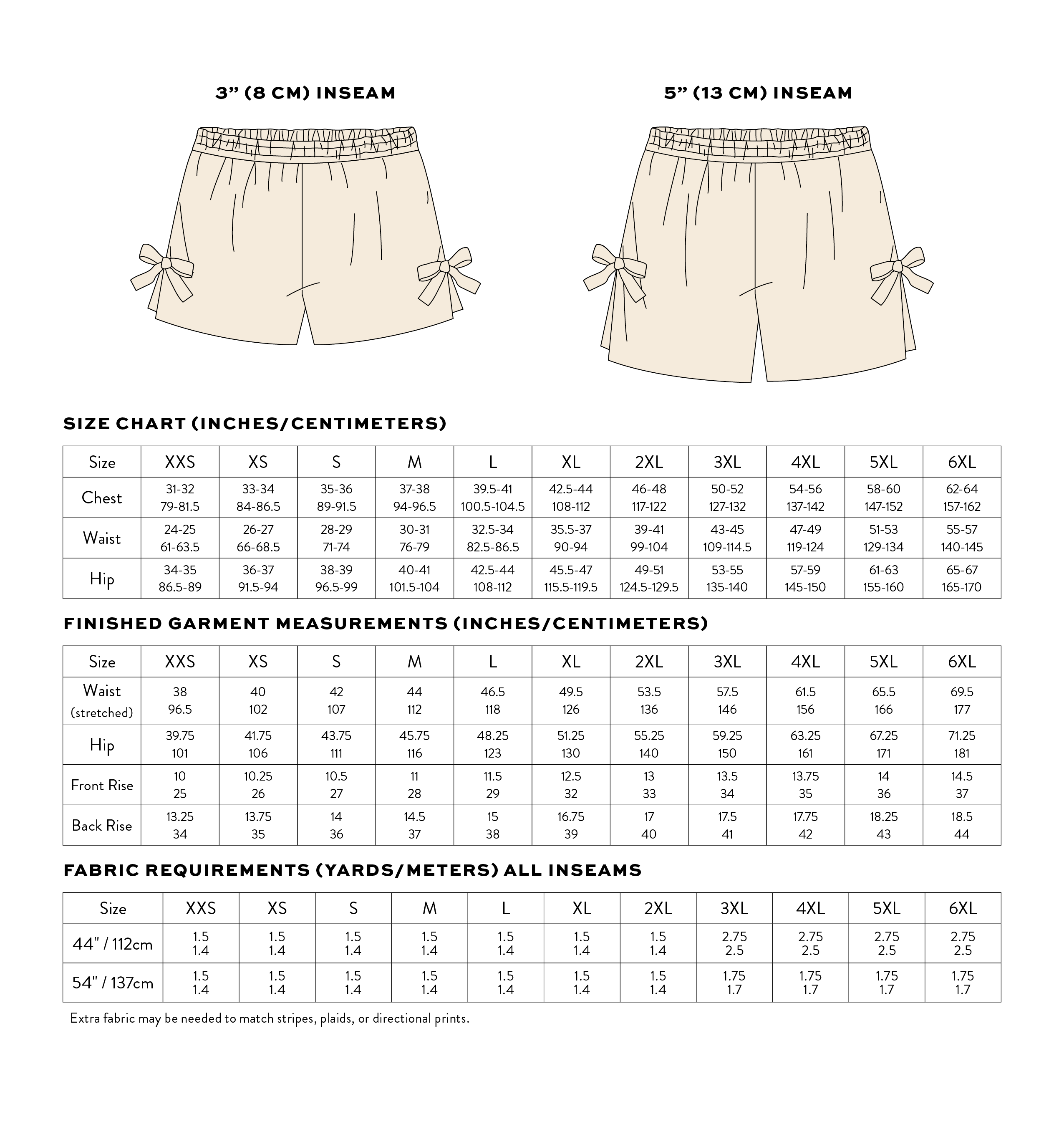 Matchy Matchy Sewing Club - Bow Boxer Shorts Sewing Pattern