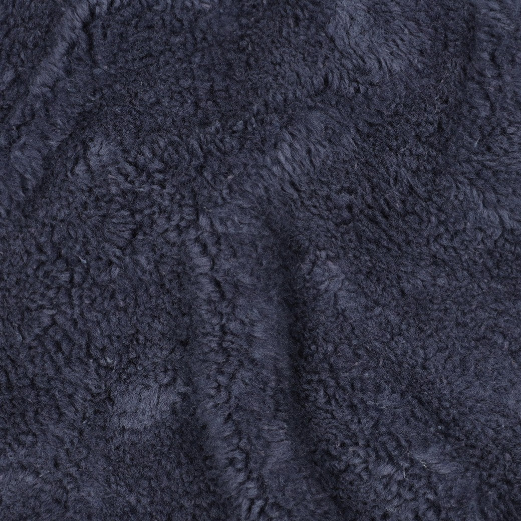Cotton Teddy Fabric in Denim Blue