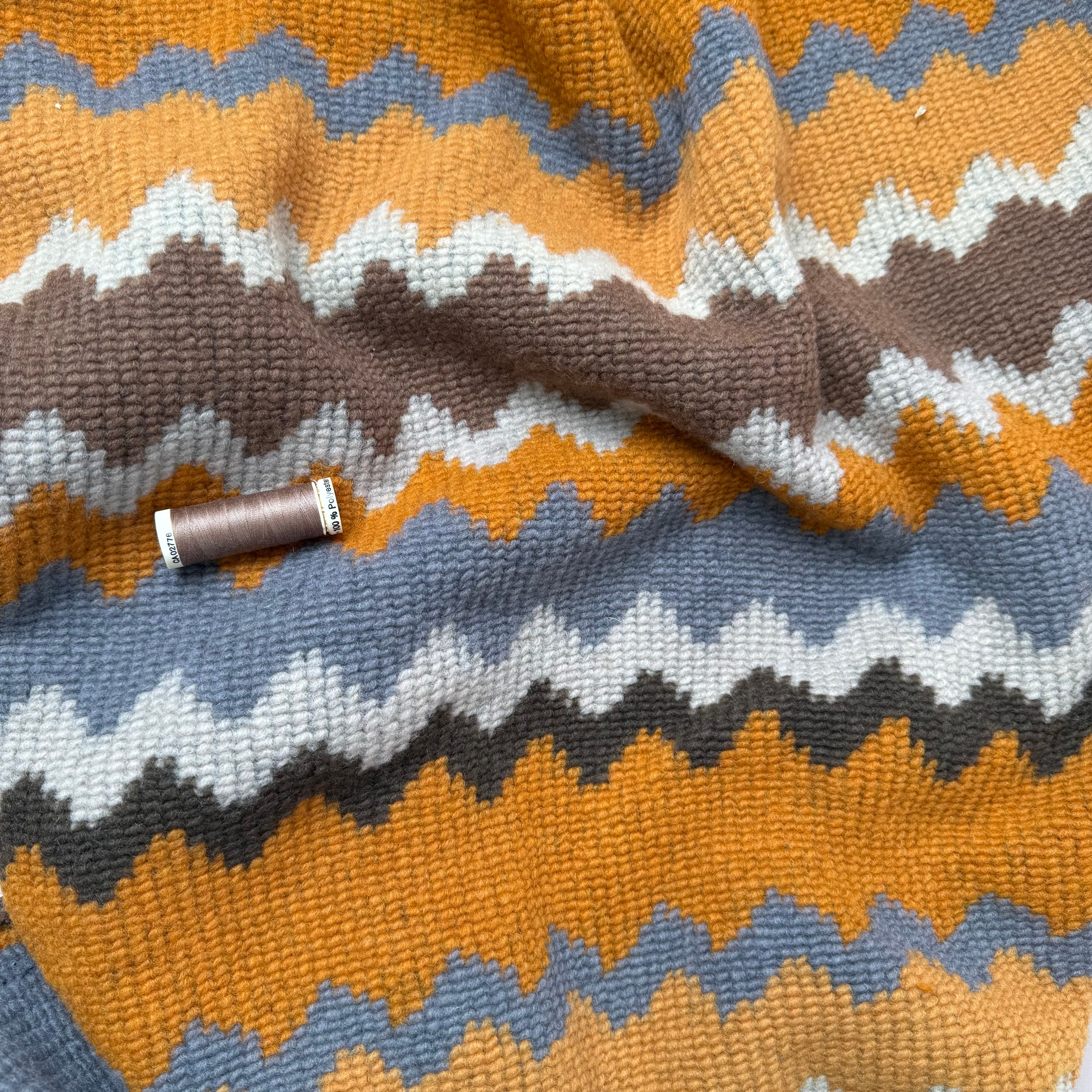 Autumn Zigzags Wool Blend Knitted Fabric