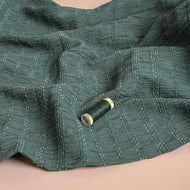 Chenille Jacquard Fabric in Lagoon Green
