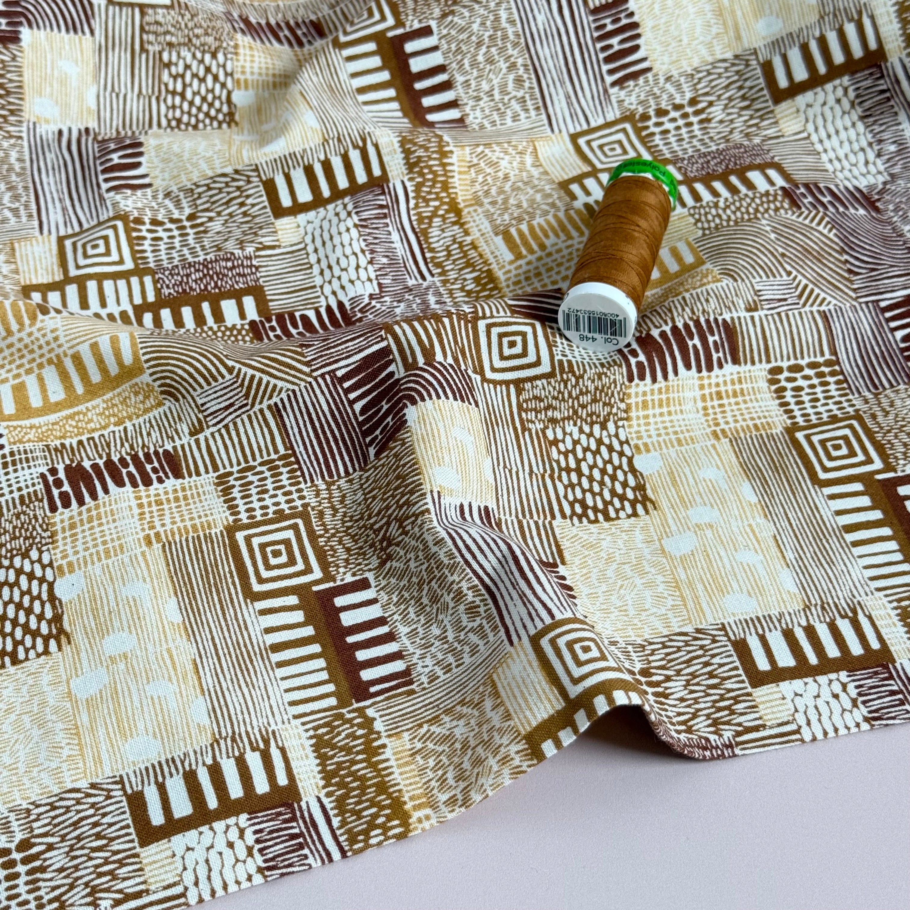 Cotton and Steel - Plots in Gold Sand Japanese Unbleached Cotton