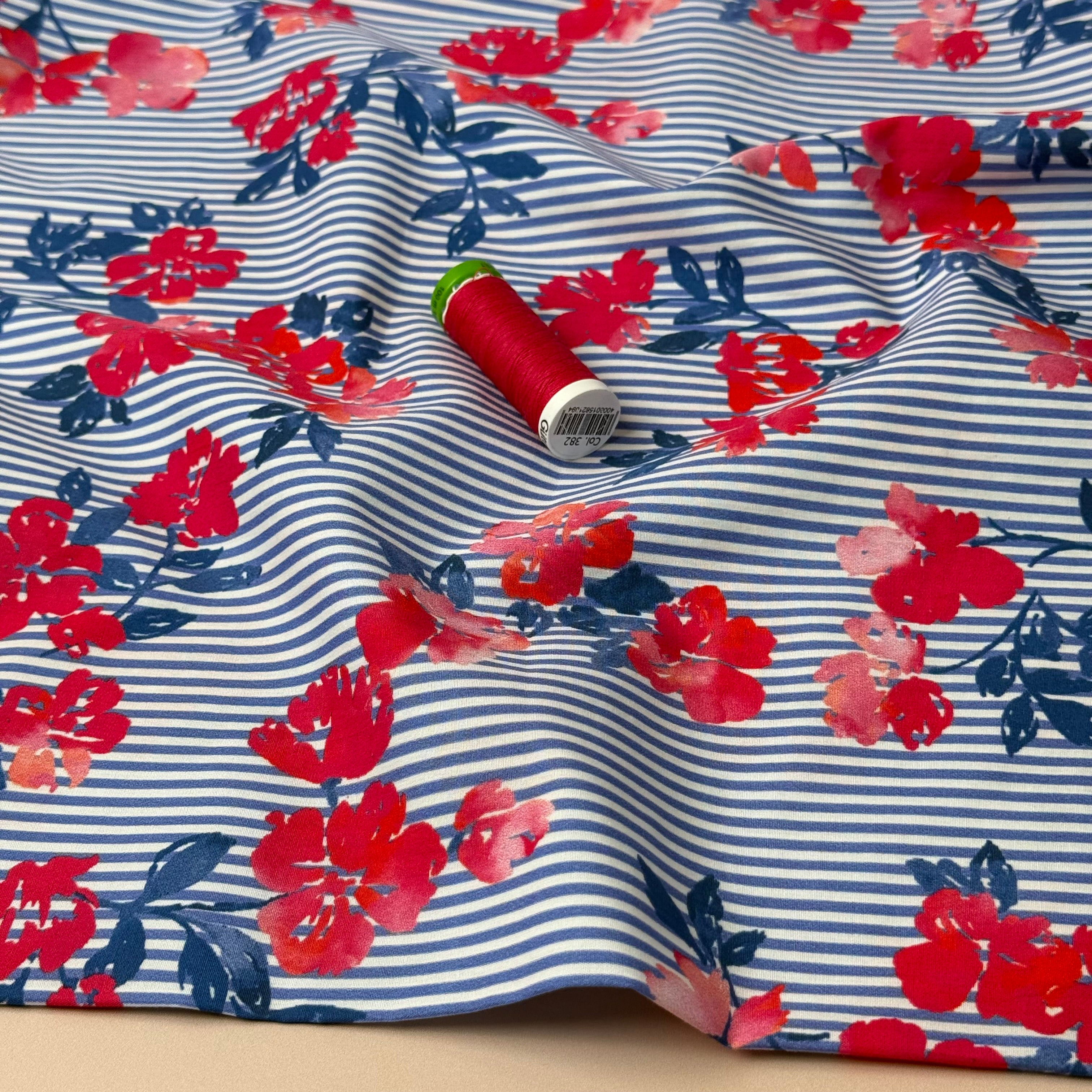 My Dress Made - Sienna Striped & Floral Pure Cotton Fabric
