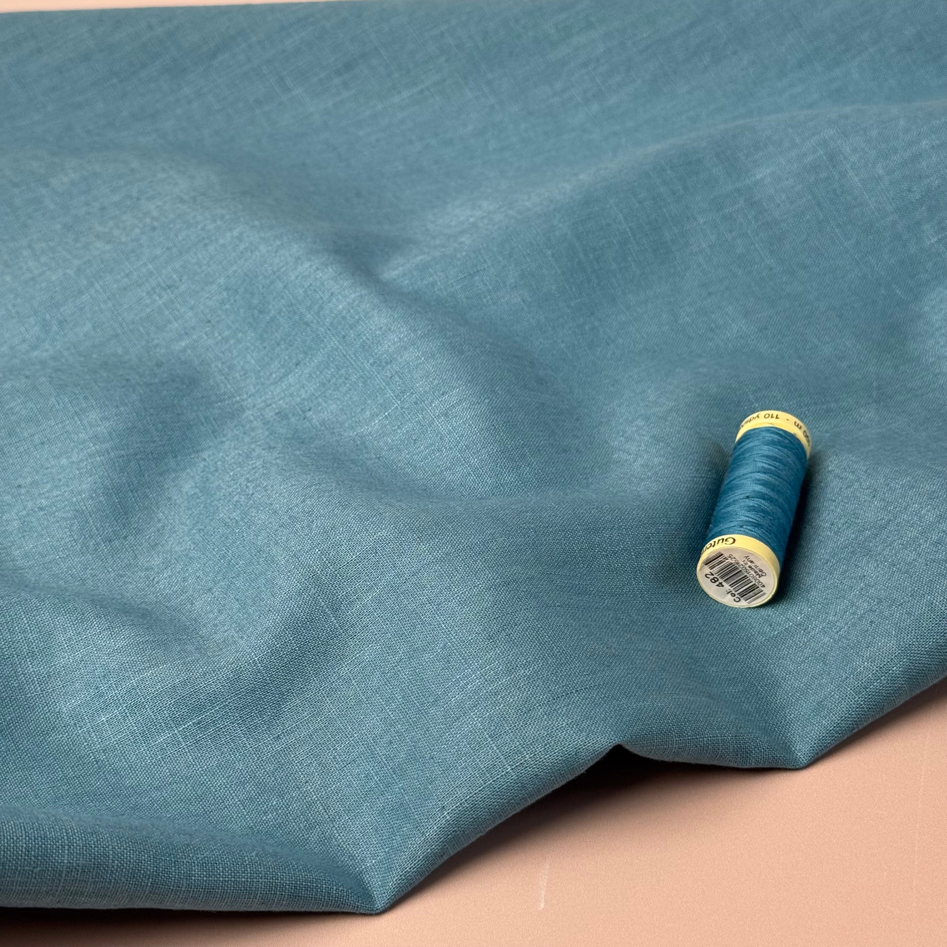 Breeze LIGHT Light Petrol - Enzyme Washed Linen Fabric