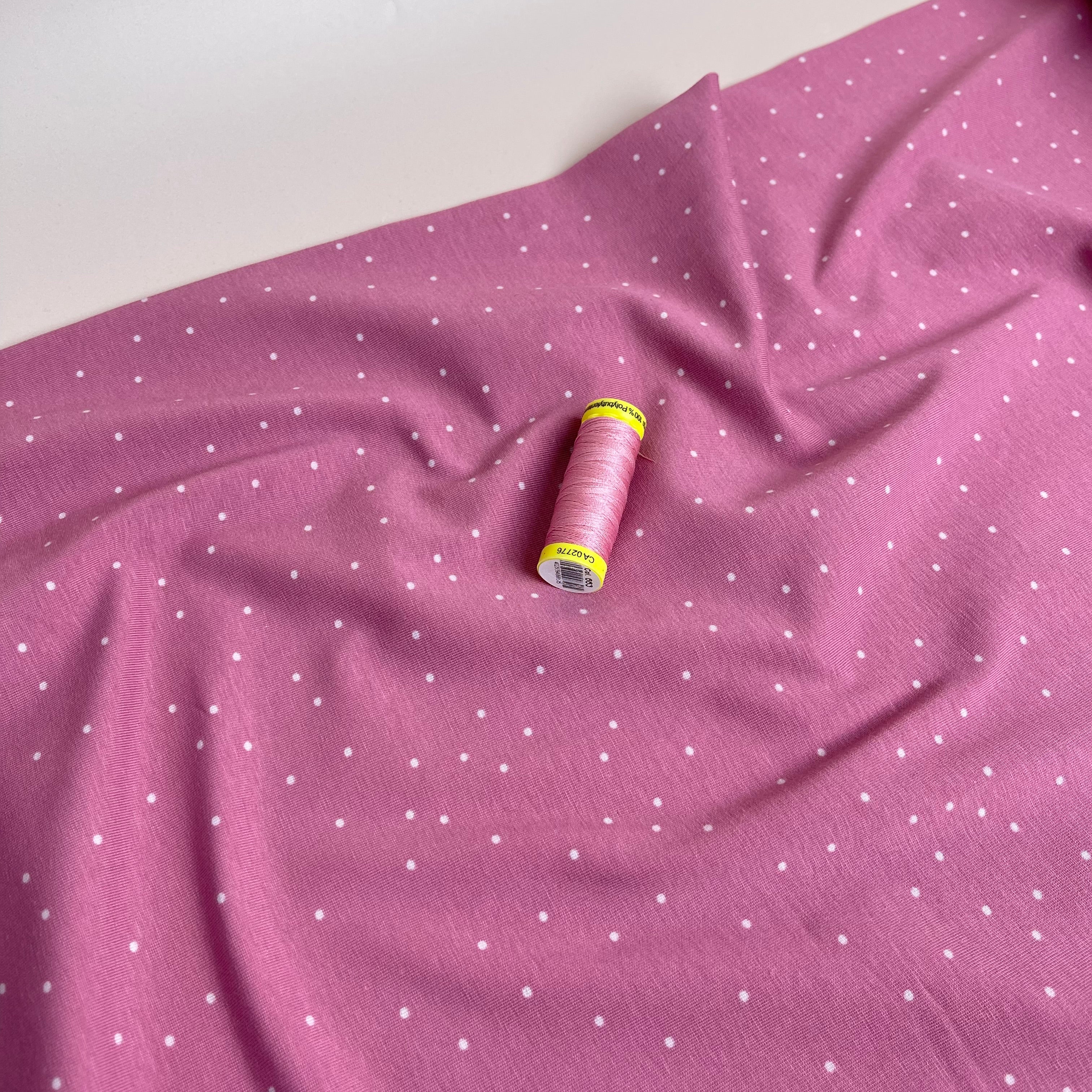 Danish Design - Pink Snow Dots Cotton Jersey Fabric