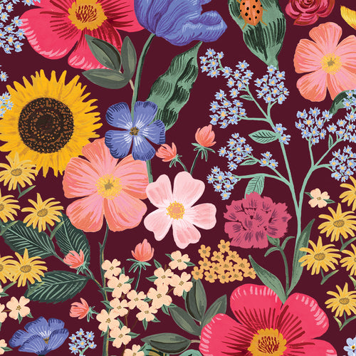 Rifle Paper Co - Blossom Burgundy Rayon from Curio Garden