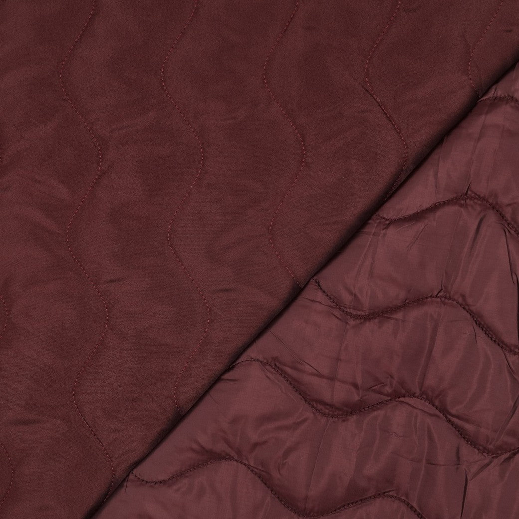 Zigzag Deep Plum Quilted Puffer Fabric