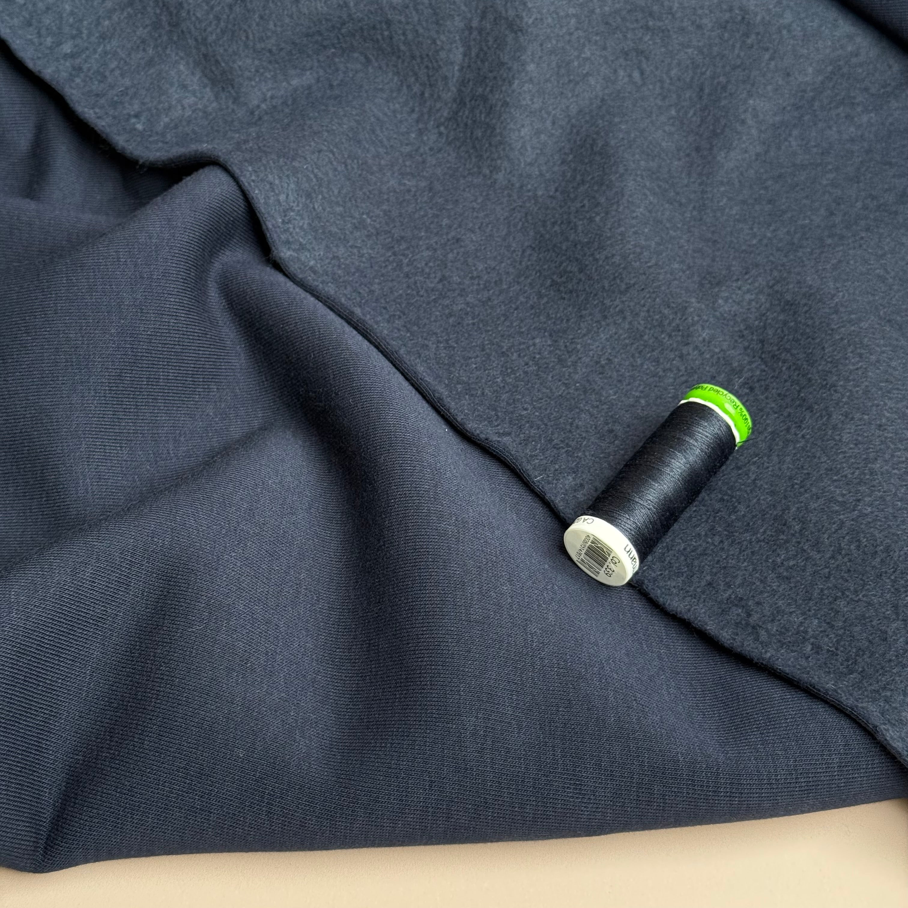 Fleecy Sweat-shirting Fabric in Navy