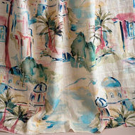 Riviera Landscape Summer Linen Viscose Blend Fabric