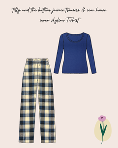 Limited Edition - Luxury Pyjama Kit with Large Blue Checked Cotton Flannel and Jersey