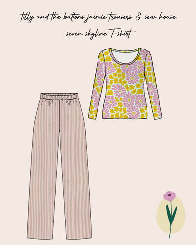 Limited Edition - Luxury Pyjama Kit with Pink Stripe Cotton and Flower Jersey