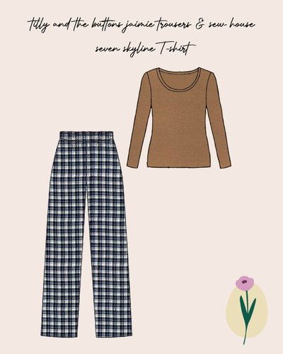 Limited Edition - Luxury Pyjama Kit with Blue Checked Cotton Flannel and Jersey