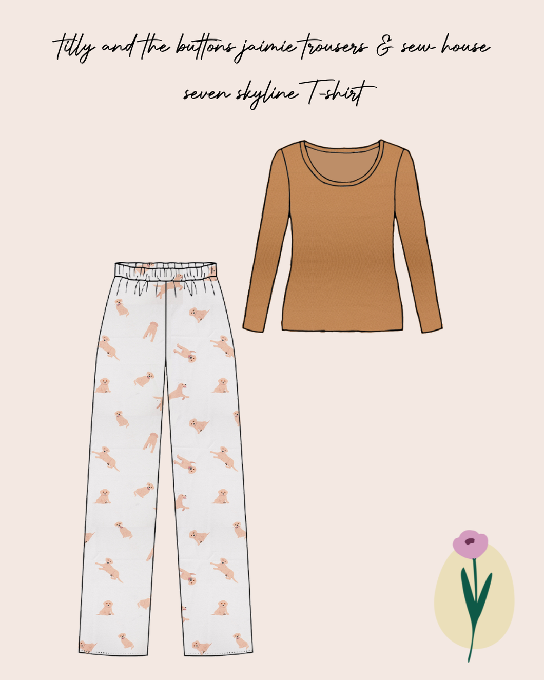 Limited Edition - Luxury Pyjama Kit with Puppies Cotton Flannel and Jersey