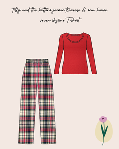 Limited Edition - Luxury Pyjama Kit with Red & Khaki Checked Cotton Flannel and Jersey