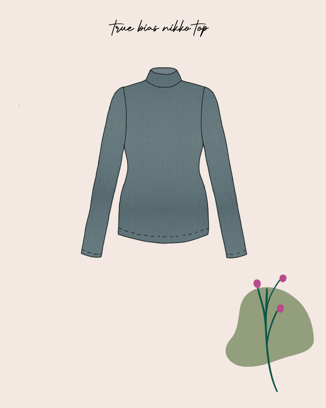 Sewing Kit -True Bias Nikko Sewing Kit in Cotton Ribbed Jersey (multiple colour options)