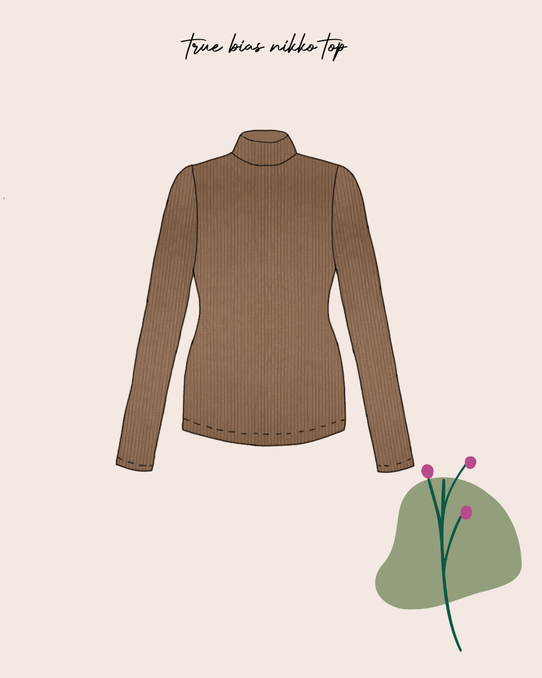 Sewing Kit -True Bias Nikko Sewing Kit in Cotton Ribbed Jersey (multiple colour options)