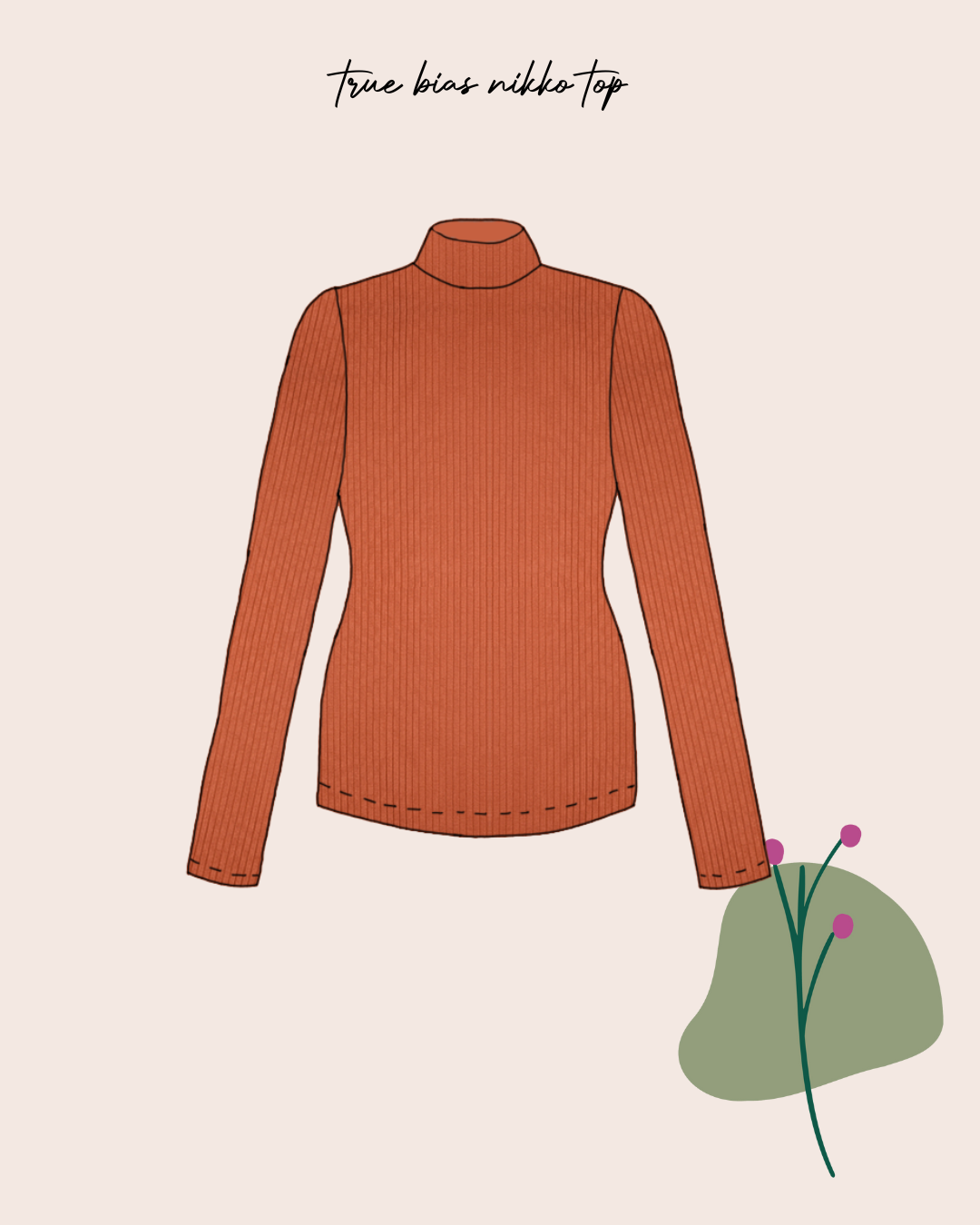 Sewing Kit -True Bias Nikko Sewing Kit in Cotton Ribbed Jersey (multiple colour options)