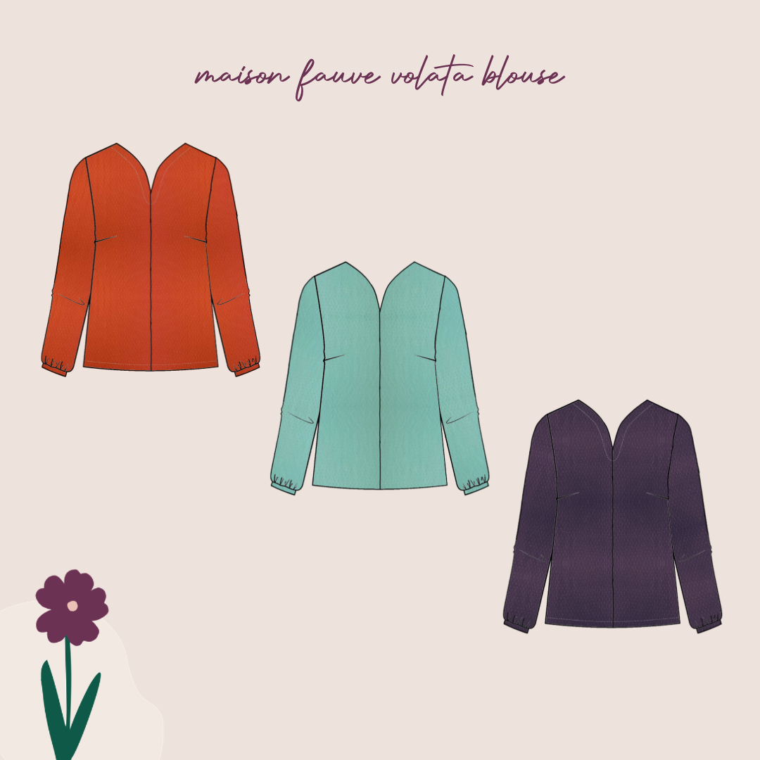 Sewing Kit - Volata Blouse in Diamond Jacquard Fabric