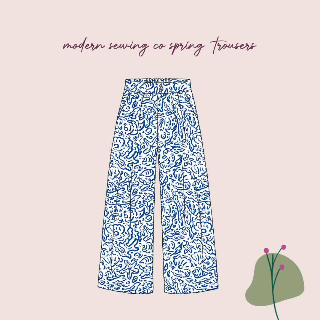 Make An Outfit Colour Bundle and Sewing Kit - Skyline Tee in Cotton Jersey and Spring Trousers in Sealife Linen