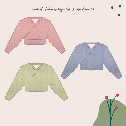 Sewing Kit - KAJO Top in Sparkle Cable Knit Fabric (multiple colour choice)