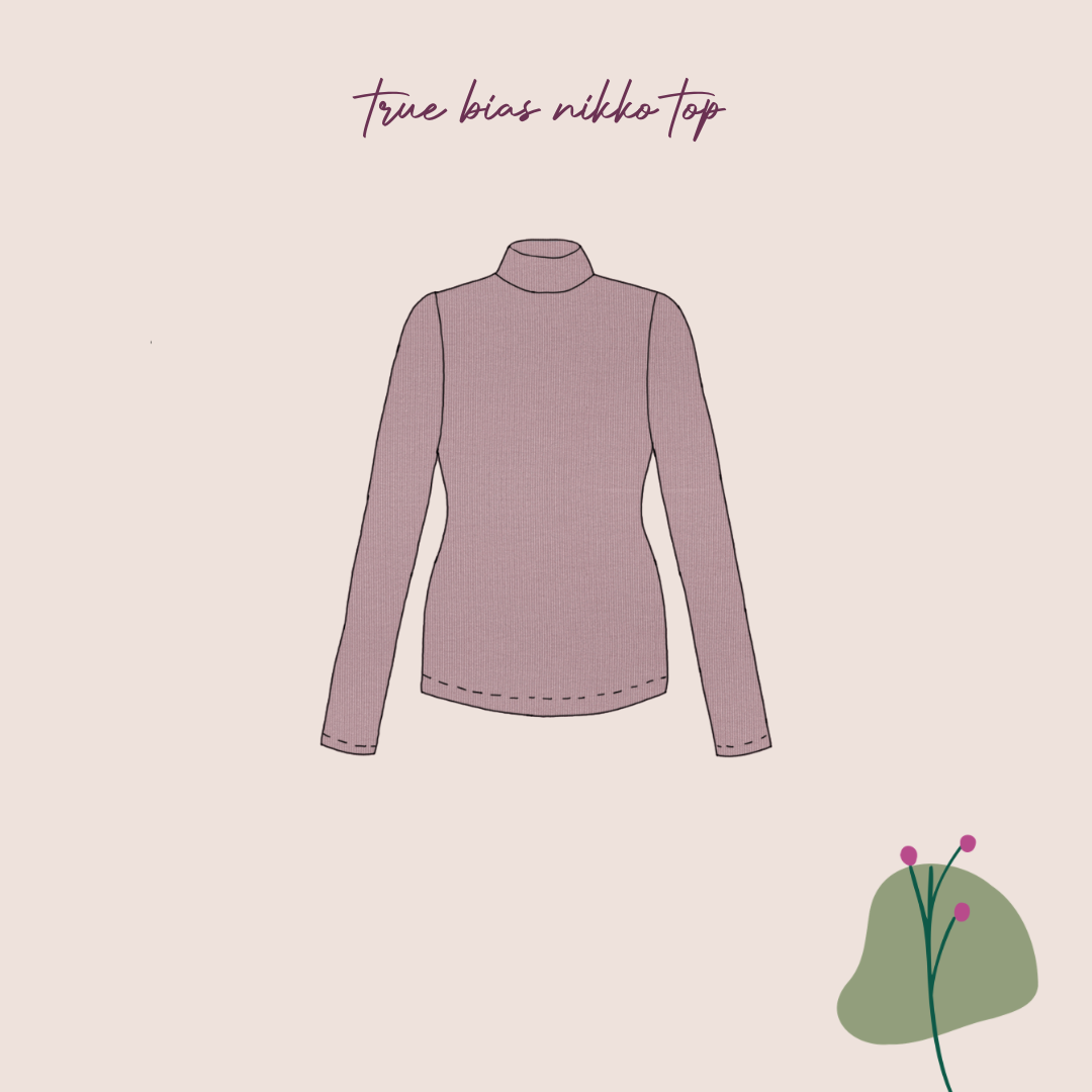 Sewing Kit -True Bias Nikko Sewing Kit in Cosy Cotton Ribbed Jersey (multiple colour options)