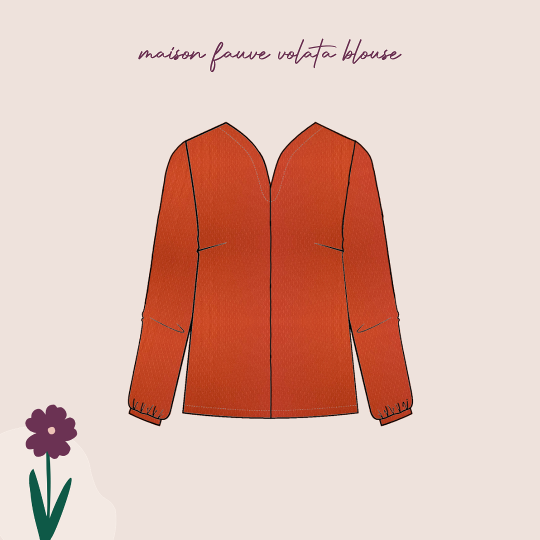 Sewing Kit - Volata Blouse in Diamond Jacquard Fabric