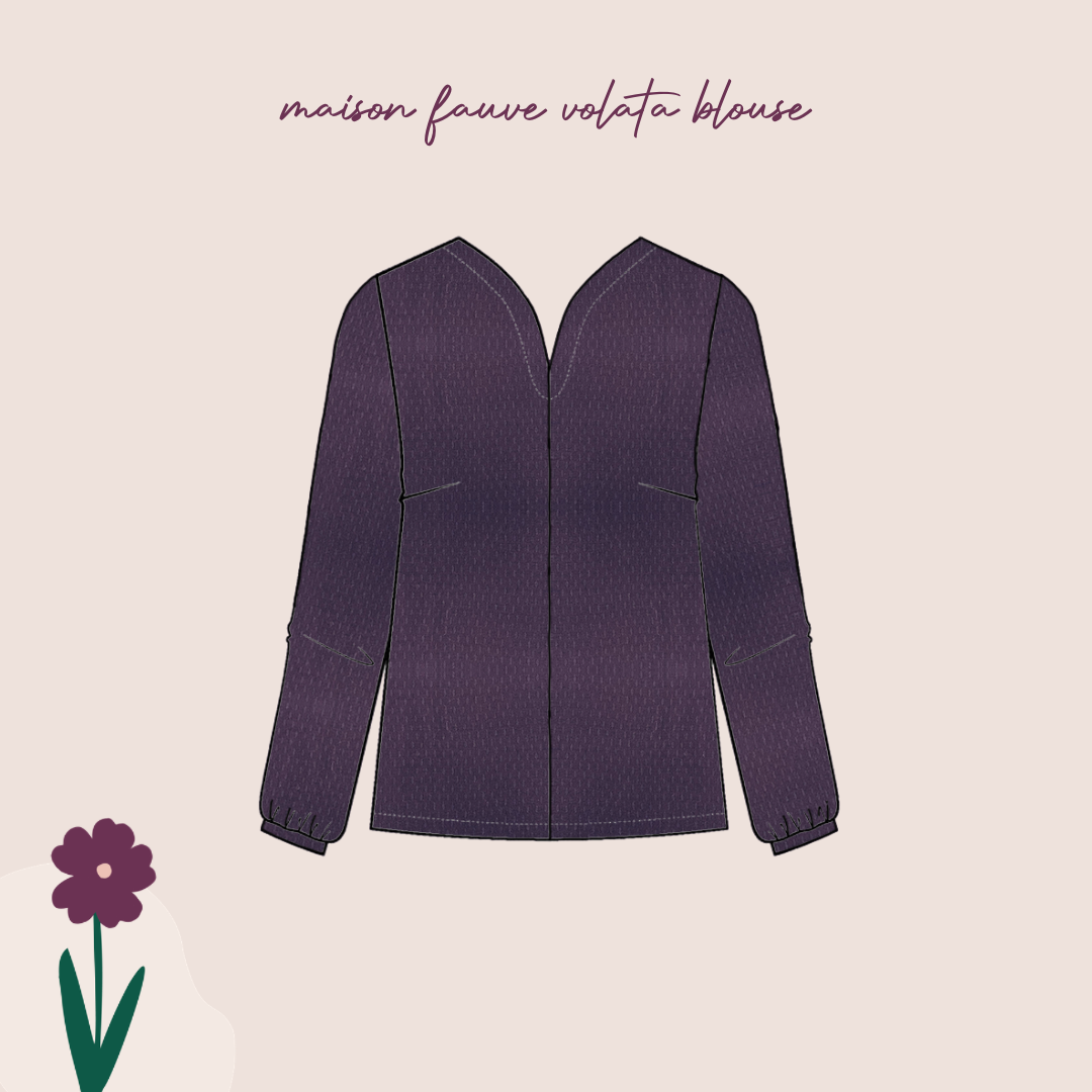 Sewing Kit - Volata Blouse in Diamond Jacquard Fabric