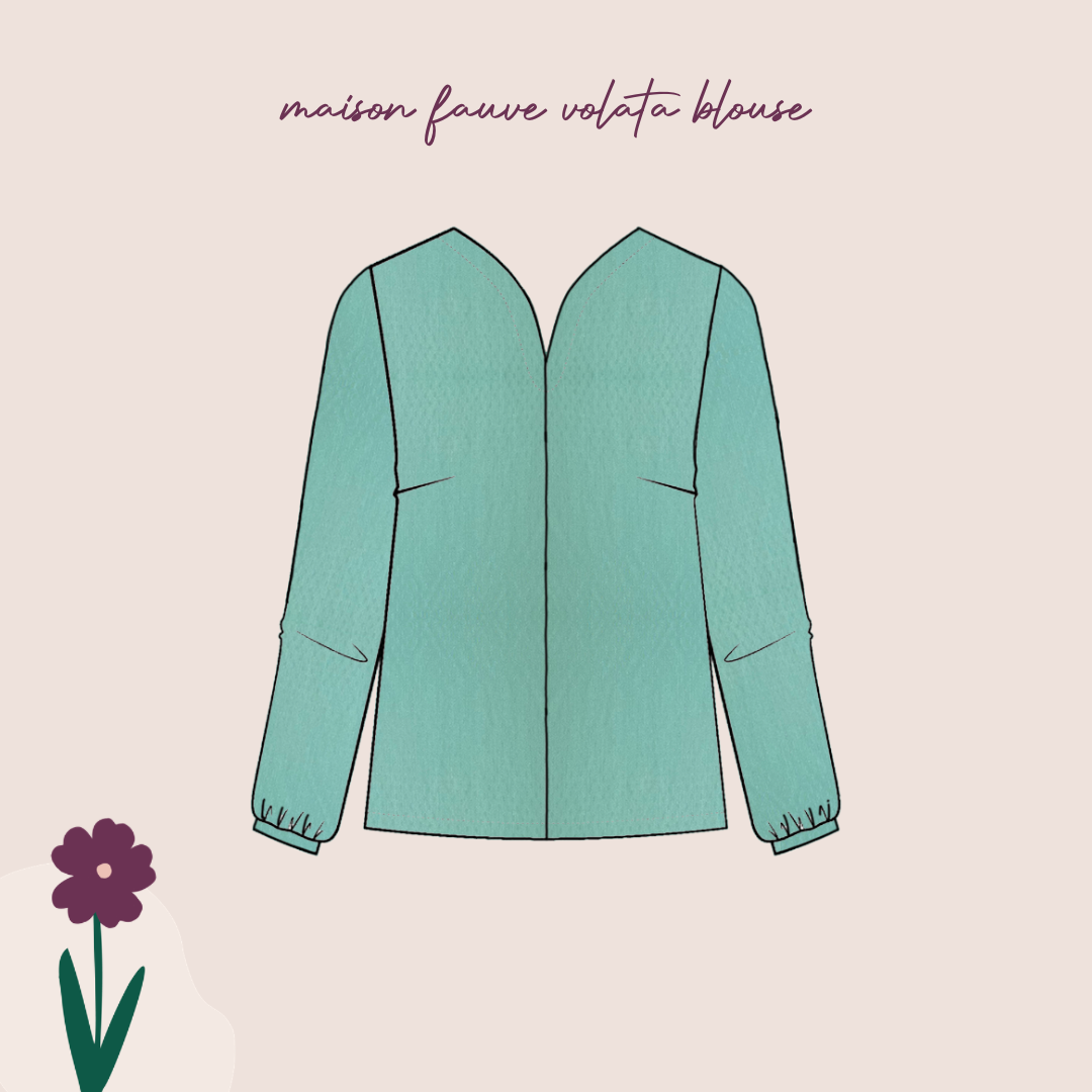 Sewing Kit - Volata Blouse in Diamond Jacquard Fabric