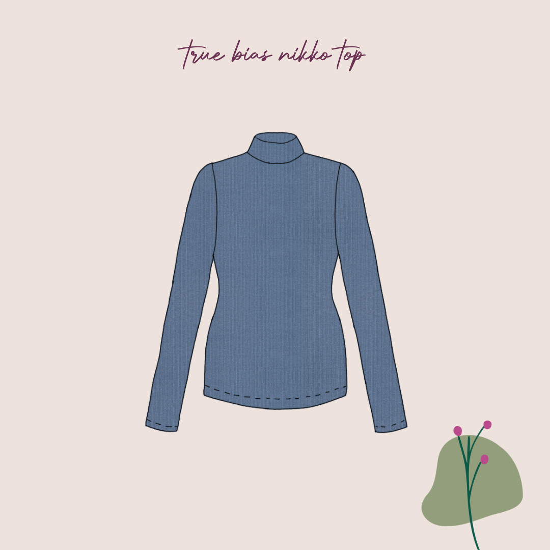 Sewing Kit -True Bias Nikko Sewing Kit in Cosy Cotton Ribbed Jersey (multiple colour options)