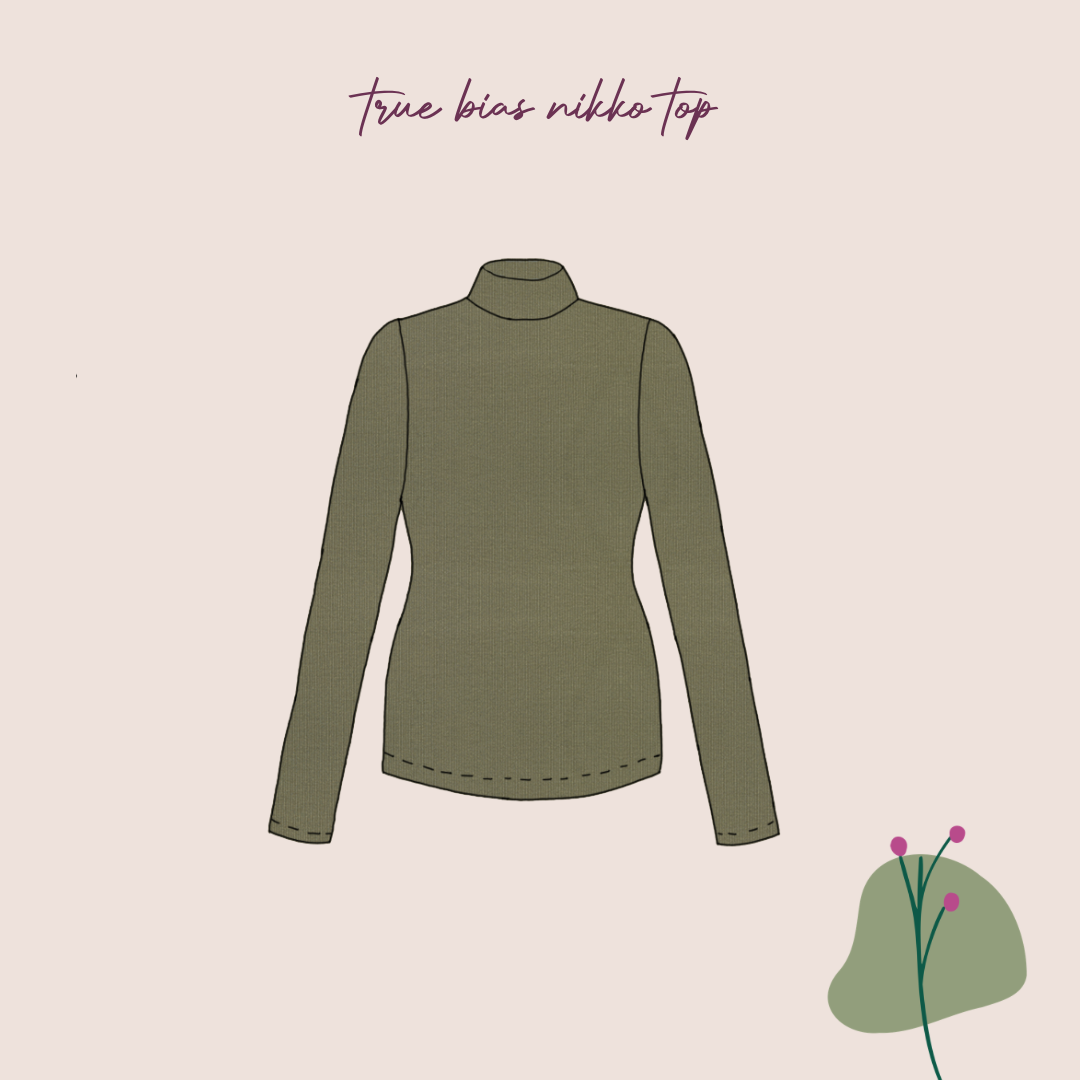 Sewing Kit -True Bias Nikko Sewing Kit in Cosy Cotton Ribbed Jersey (multiple colour options)